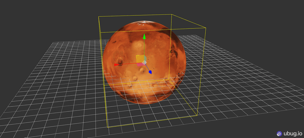 球和贴图(绿色是 Y 轴)